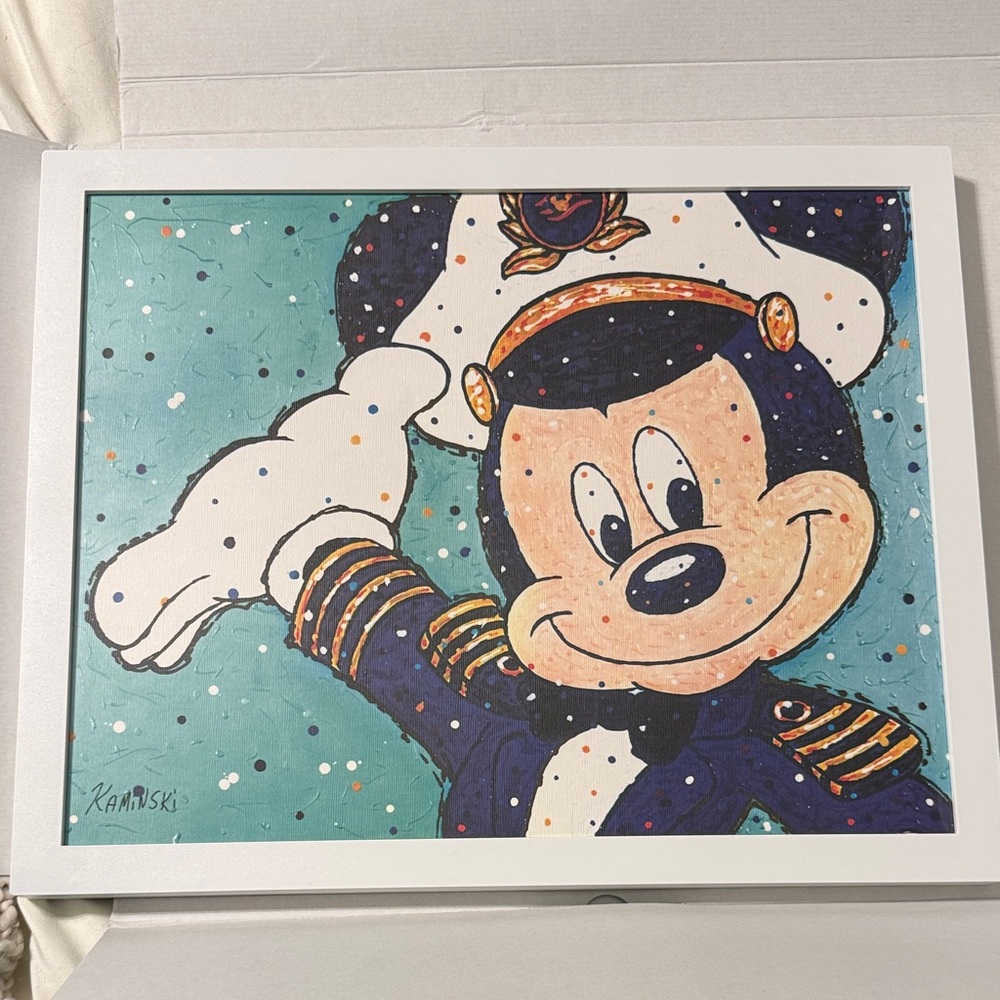 Disney  25th Silver Anniversary at Sea Captain Mickey Framed Lithograph